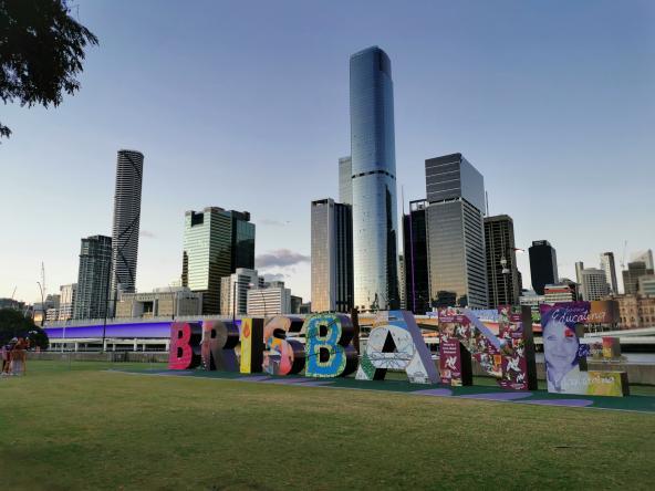 Brisbane Sign Australien entdecken Metropolen Queensland