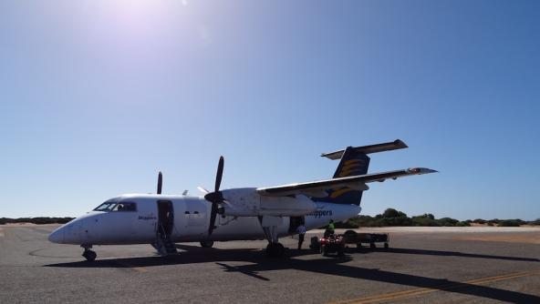 Unser Flugzeug das uns von Shark Bay nach Perth bringt