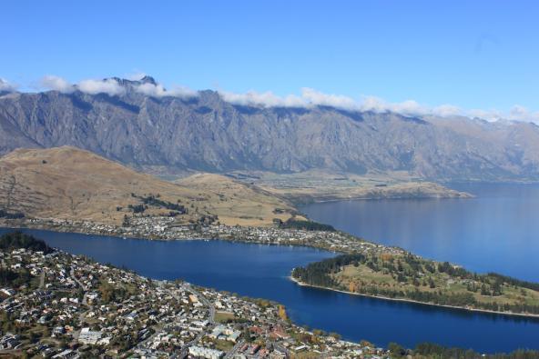 Blick vom Bob’s Peak auf Queenstown und Lake Wakatipu