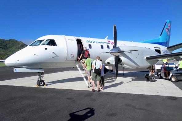 Mit der heimischen Airline Air Rarotonga geht es weiter nach Aitutaki