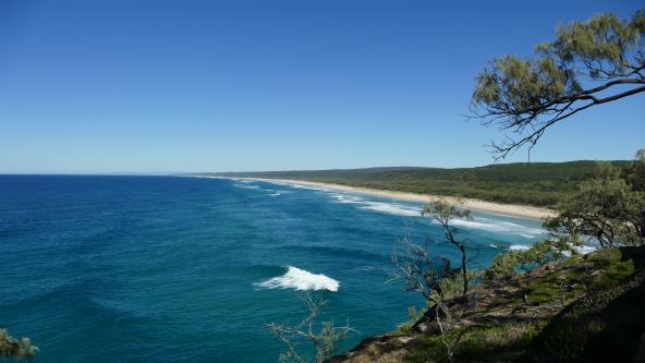 Main Beach North Stradbroke Island vom Gorge Walk aus gesehen