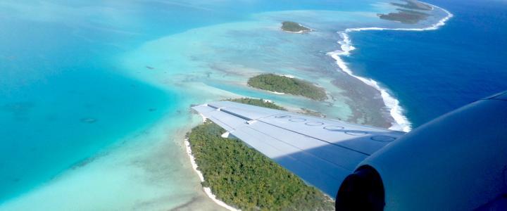 Cook Inseln Südsee Aitutaki aus der Luft Reiseblog Südpazifik Inselhüpfen