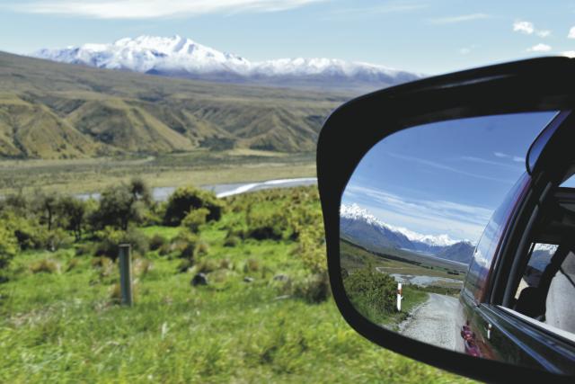 Mietwagen Neuseeland Rückspiegel